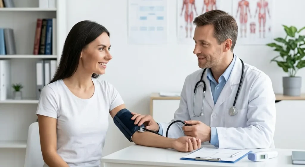 Doctor check to the patiant for the nurology treatment.